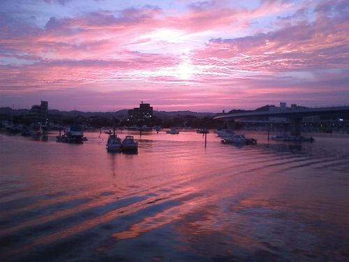 平潟湾の夕焼け